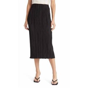 Rails Stella Plisse Pleated Midi Skirt in Black